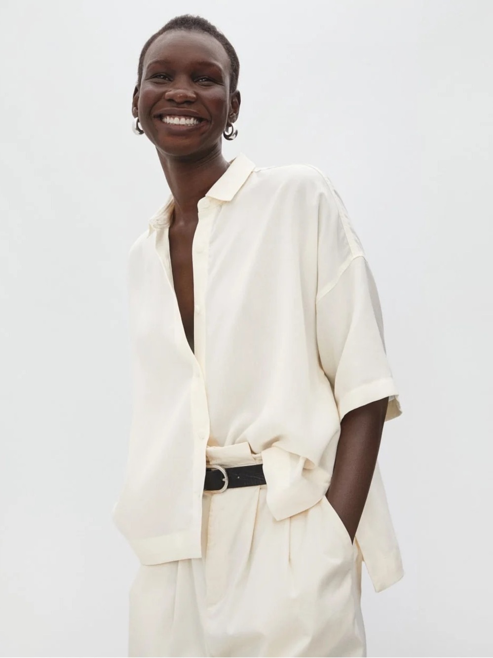 Everlane - Drapey Square Shirt in Bone